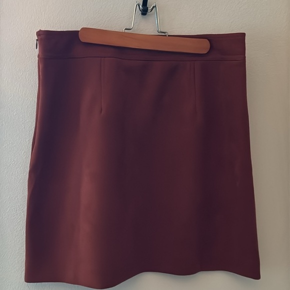 LOFT faux suede flap pockets mini skirt Sz 10 lined side zipper - Picture 4 of 8
